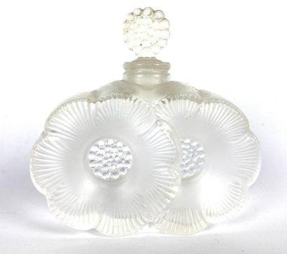 null RENE LALIQUE " Clos St Odile " Two piriform bottles in blown glass applied with...