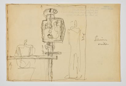 null CHARLES-EDOUARD JEANNERET dit LE CORBUSIER (1887-1965) Etude pour Totem et figures...