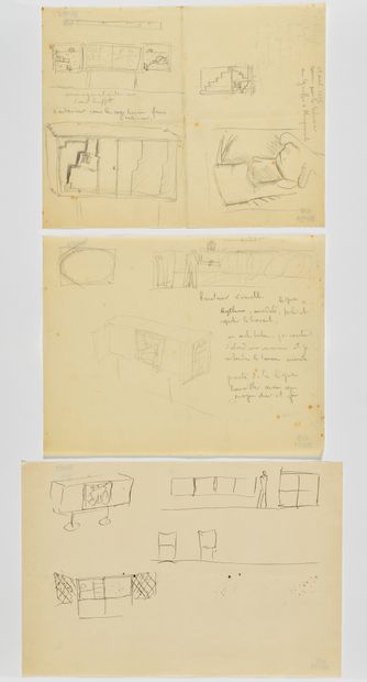 null JOSEPH SAVINA (1901-1983) Studies of the Gouffre de Plougrescant and sideboards,...