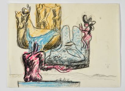 null "CHARLES-EDOUARD JEANNERET dit LE CORBUSIER (1887-1965) Femme au corselet Pastel...