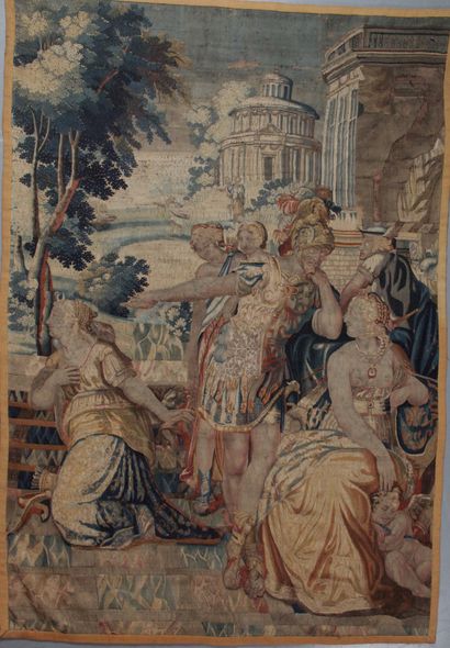 null "DIANE IMPLORE JUPITER" Fragment. Tapestry of the Savonnerie, workshop of the...