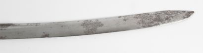 null MOROCCO, END OF THE 19th CENTURY Nimcha sword with curved iron blade, with wooden...