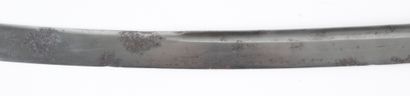 null MOROCCO, END OF THE 19th CENTURY Nimcha sword with curved iron blade, with wooden...