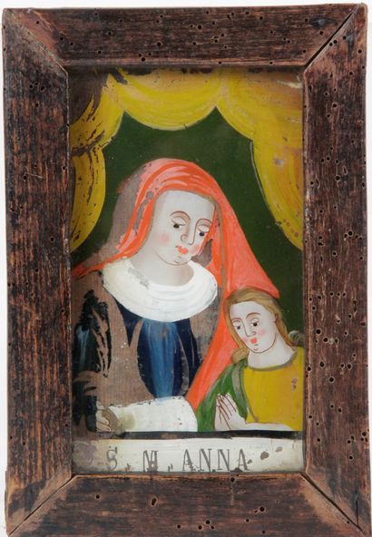 null VINTAGE, probably 19th century Germany, depicting St. Anne instructing the Virgin....