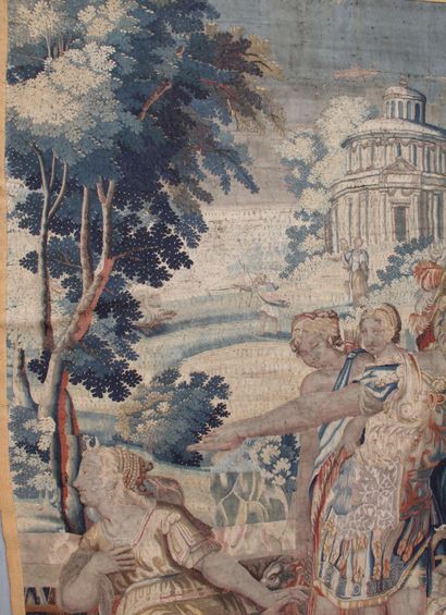 "DIANE IMPLORE JUPITER" Fragment. Tapestry of the Savonnerie, workshop of the Faubourg...