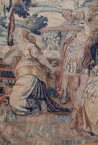  "DIANE IMPLORE JUPITER" Fragment. Tapestry of the Savonnerie, workshop of the Faubourg...
