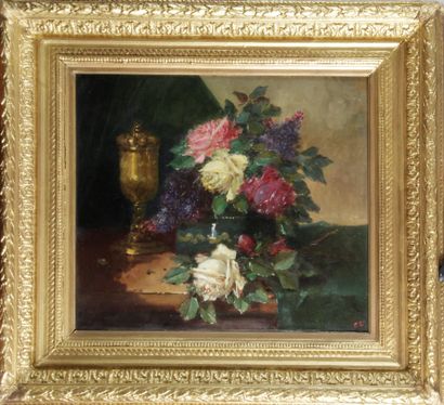 null FRENCH SCHOOL OF THE 19TH CENTURY. "Oil on canvas with a monogram in the lower...