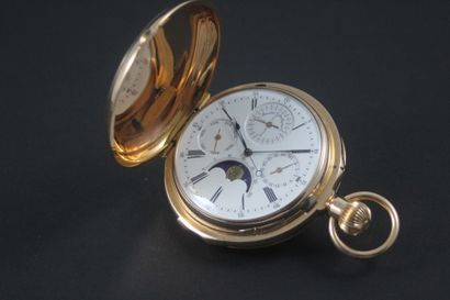  GOUSSET LOUIS AUDEMARS About 1874. N°12385 / N°54390. Exceptional yellow gold gousset...