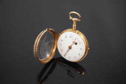  ANONYMOUS GOSSIET WATCH About 1900. Yellow gold gousset watch 750/1000, round case,...