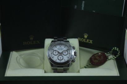 null ROLEX Daytona Circa 2007. Ref : 116520. Chronograph with steel bracelet. Round...