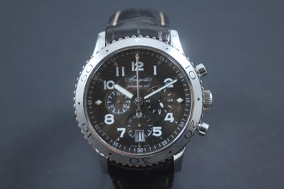 null BREGUET Chronograph "Type XXI" Ref: 3810. circa 2005. Important steel chronograph...