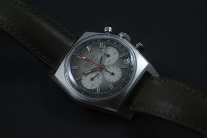 null ZENITH El Primero A385 About 1970. Ref: 010040XXX. Stainless steel wrist chronograph,...
