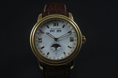 null BLANCPAIN Leman Moonphase About 2010 Yellow gold 750/1000 wristwatch, automatic...