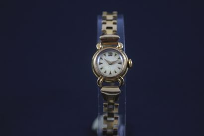 null PAUL GARNIER About 1960. Ladies' wristwatch in yellow gold 750/1000, round case,...