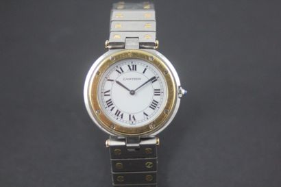 null CARTIER Vendome Panther circa 1990. Ref : 6191200489. Steel bracelet watch....