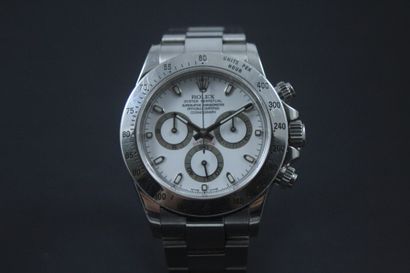 null ROLEX Daytona Circa 2007. Ref : 116520. Chronograph with steel bracelet. Round...