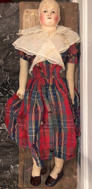 null FRANCE XIXth Large doll called Pauline. Head and collar with fixed neck, they...