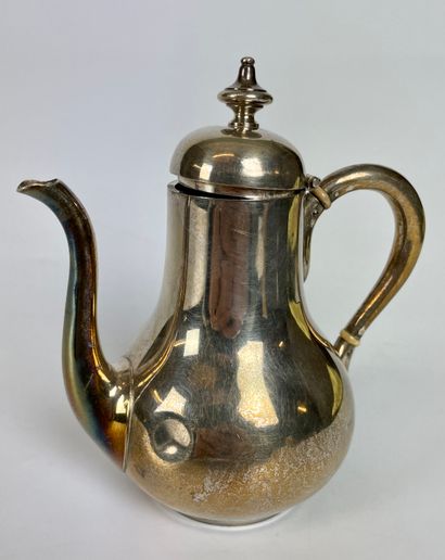 null Small silver teapot chased with interlaced initals Minerve hallmark Weight :...