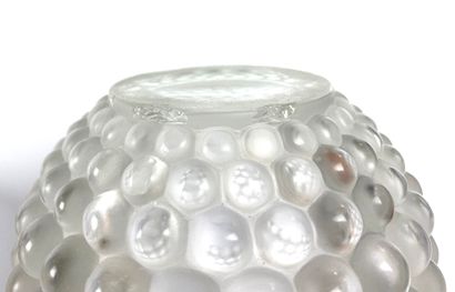 null LALIQUE France Graines Pressed glass campella vase with berries decoration in...