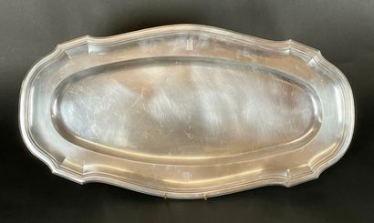 null Large silver PLAT with net contour Minerve hallmark Weight : 2580 g 34 x 64...