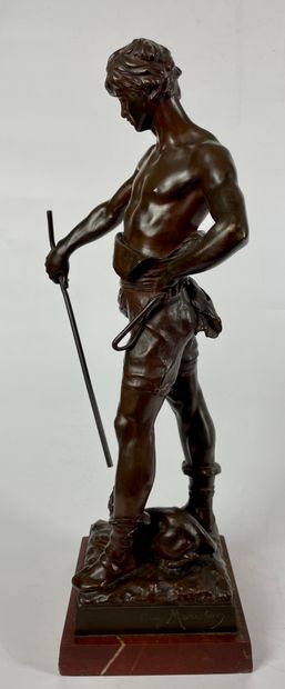 null Eugène MARIOTON (1854-1933) Bellusaire Bronze with brown patina, signed and...