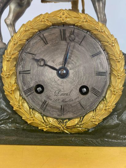 null Gilded bronze, silvered and sheet metal clock, representing the emperor Napoleon...
