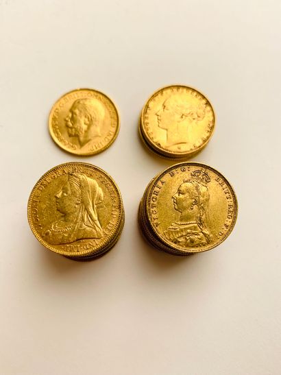 30 PIECES British sovereign gold. Weight:...