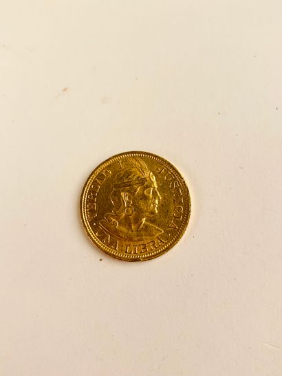 null 1 PIECE of 1 Libra gold, Peruvian of 1917, Lima. Weight : 8.00 gr