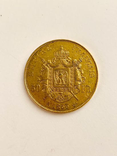 null 1 PIÈCE de 50 Frs or 1855, Paris, Napoléon III, tête nue, signée BARRE. Poids:...