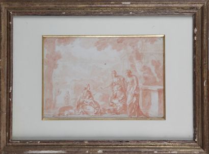 null FRENCH SCHOOL circa 1700. Maternity Sanguine and red chalk wash 19,2 x 28,3...