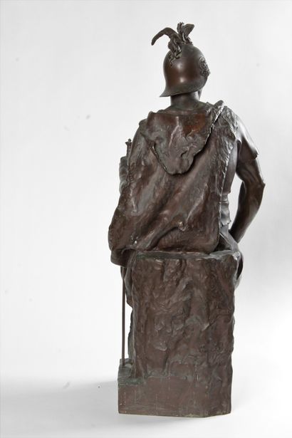 null DUBOIS Paul (1829-1905) « Le courage militaire » Épreuve en bronze à patine...