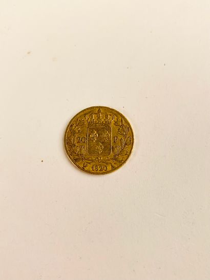 null 1 PIECE of 20 Frs gold Louis XVIII, 1820, workshop A, Paris. Weight : 6.42 ...