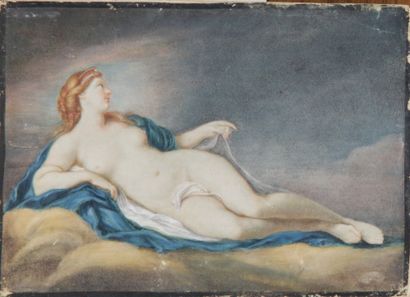 null FRENCH SCHOOL OF THE XIXth Century Venus Gouache on vellum Without frame Height...