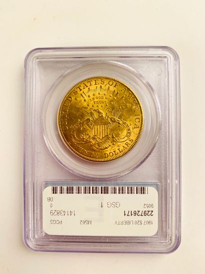 null 1 PIECE of 20 Dollars, US gold 1907. Weight : 33,5 g
