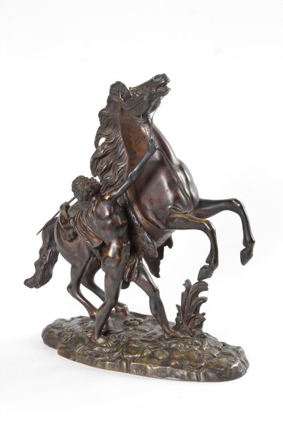 null After Nicolas COUSTOU " Cheval de Marly et son palefrenier " Proof in bronze...