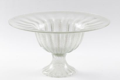 null MURANO FOR LANCEL. Large flared cup on a pedestal in glittering glass. H. :...