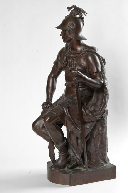 null DUBOIS Paul (1829-1905) « Le courage militaire » Épreuve en bronze à patine...