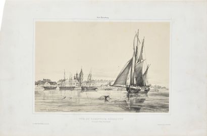 LOT de quatre gravures avec des vues de 
Saint-Pétersbourg, XIXe siècle. Imp.Auguste...