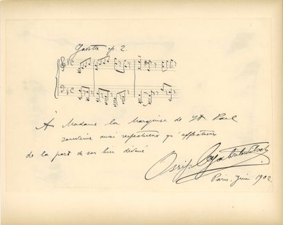  GABRILOWITSCH Ossip (1878-1936) 
Citation musicale de la « Mazurka mélancolique...