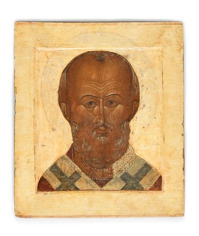 null Icon "Saint Nicholas

Russia, 18th century

Tempera on wood

31,5 x 28 cm. B.E....