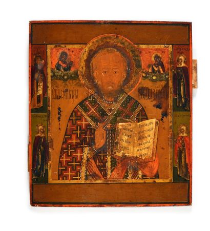 null Icon "Saint Nicholas

Russia XIXth century

Tempera on wood, gilding

27,3 x...