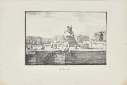 LOT of four engravings with views 
of St....