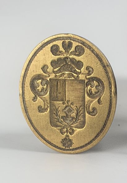 null THE GENERAL TERREYRE Wax seal with the arms of General Denis TERREŸRE, baron...