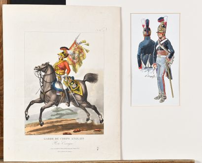 null PATRICE COURCELLE (NE EN 1950) « Officier des Horse guards. 1815. » Aquarelle...