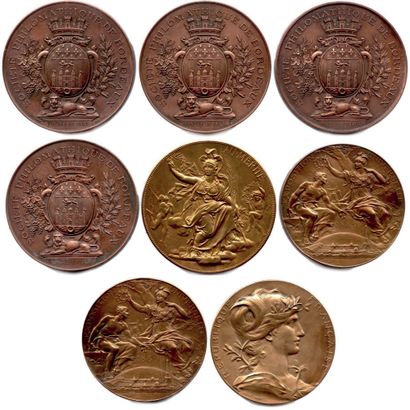 null EIGHT BRONZE MEDALS 1882, 1885, 1889. XIIth General Exhibition 1882 Société...
