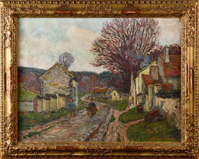null ANDRE WILDER (1871-1965) Route animée, 1905 Oil on canvas Signed and dated lower...