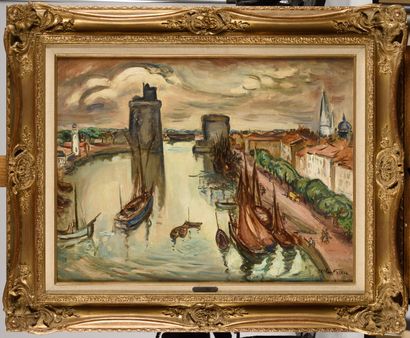 null ÉMILE OTHON FRIESZ (1879-1949) La Rochelle Huile sur toile Signé en bas à droite,...