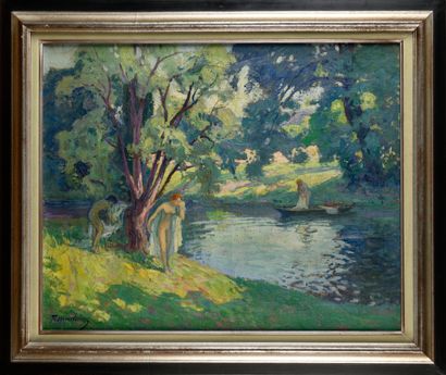 PAUL MADELINE (1863-1920) La rivière , Île...