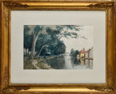 FRANK-BOGGS (1855-1926) Caen Charcoal and...
