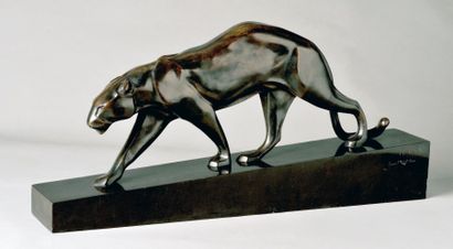 Maurice PROST (1894-1967) "Panthère en marche" - 1928 Épreuve en bronze à patine...